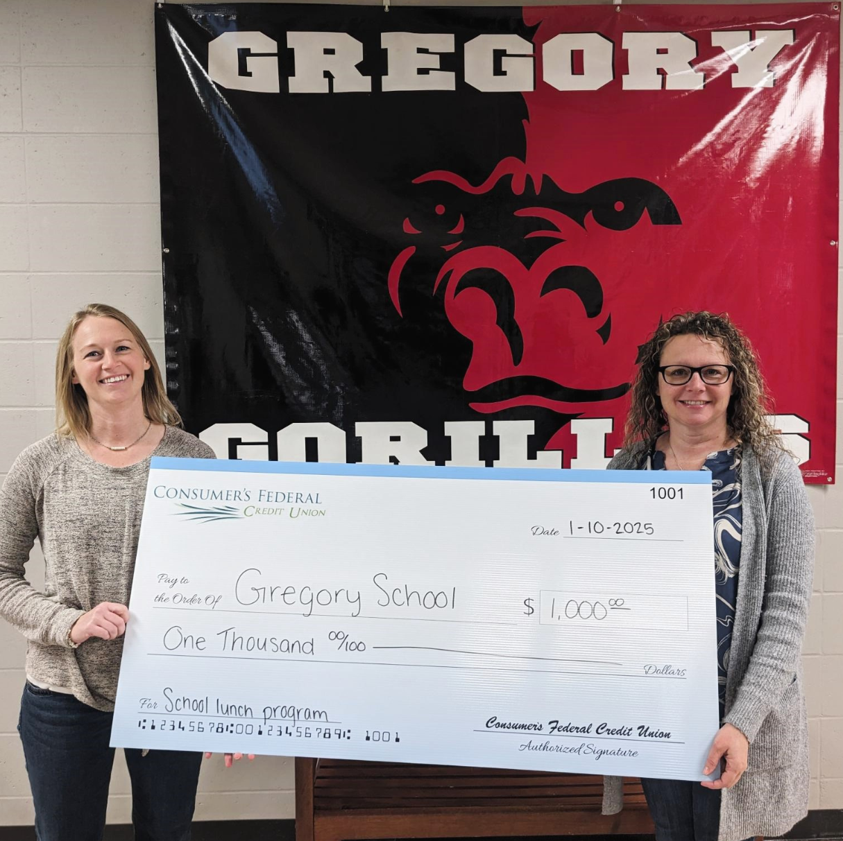 Gregory School CFCU Donation